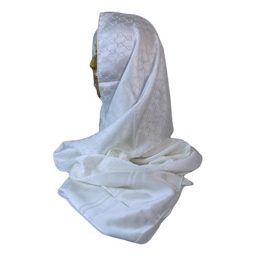 Pre-owned Zegna Silk Scarf In White