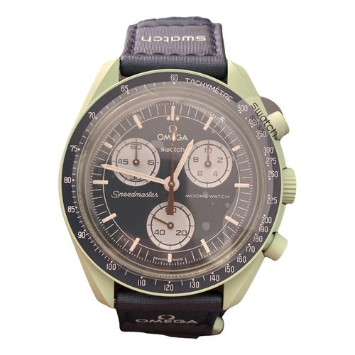 Pre-owned Swatch Ceramic Watch In Green