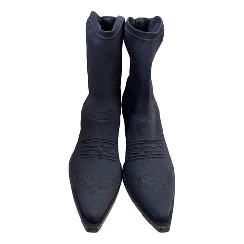 Pre-owned N°21 Cloth Ankle Boots In Black