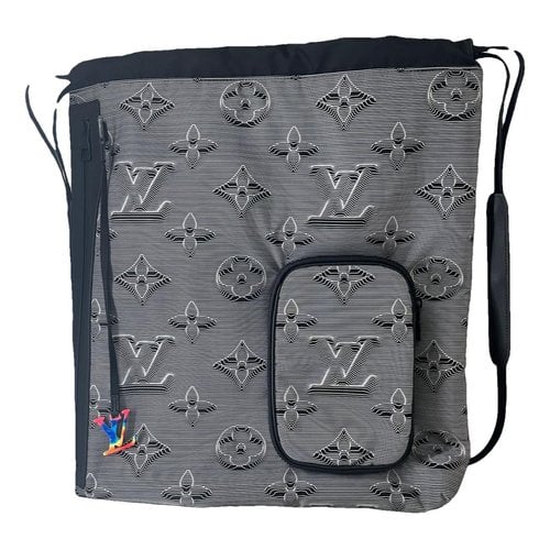 Pre-owned Louis Vuitton Alpha Backpack Cloth Bag In Black
