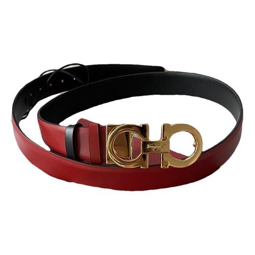 Pre-owned Ferragamo Leather Belt In Red