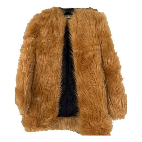 Pre-owned Saint Laurent Faux Fur Coat In Orange