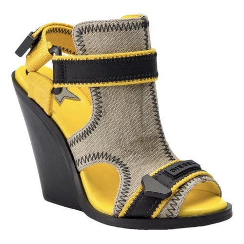 Pre-owned Diesel Leather Sandals In Yellow