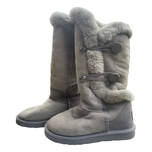 Pre-owned Australia Luxe Leather Snow Boots In Anthracite