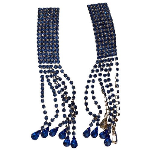 Pre-owned Alessandra Rich Crystal Earrings In Blue