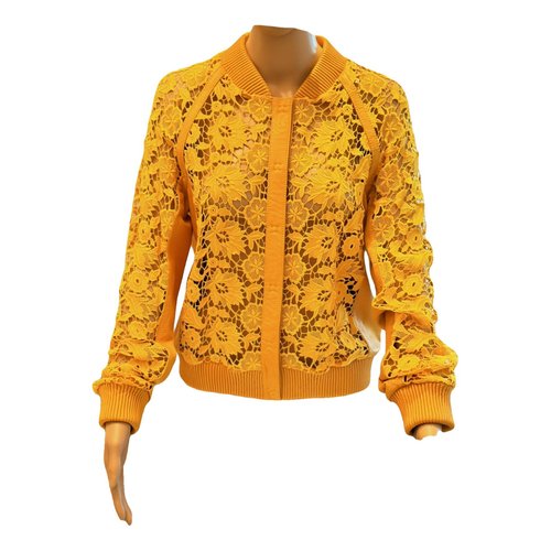 Pre-owned Escada Leather Jacket In Yellow
