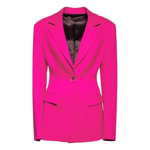 Pre-owned Attico Wool Suit Jacket In Pink
