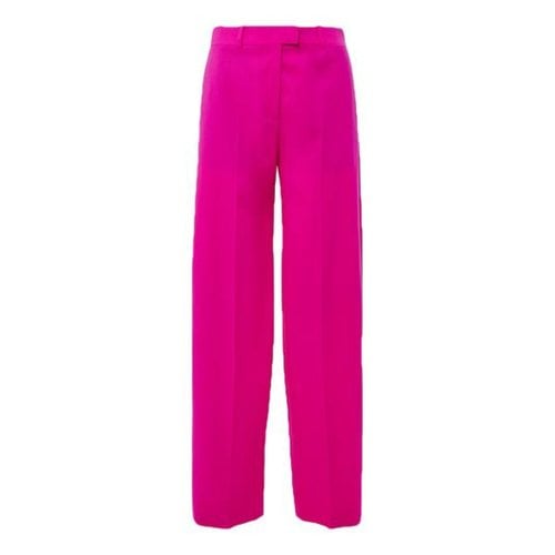 Pre-owned Attico Wool Large Pants In Pink