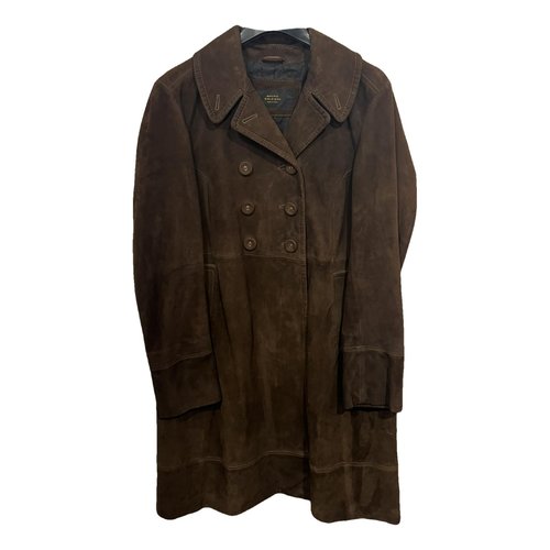 Pre-owned Mauro Grifoni Leather Coat In Brown