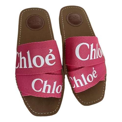 Pre-owned Chloé Cloth Flats In Pink