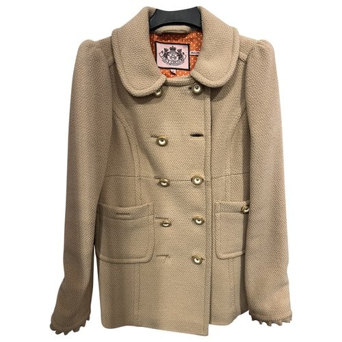 Pre-owned Juicy Couture Wool Caban In Camel