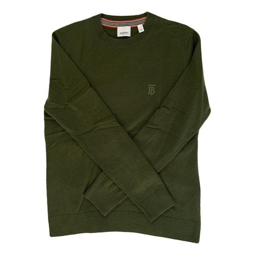 Pre-owned Burberry Cashmere Pull In Green
