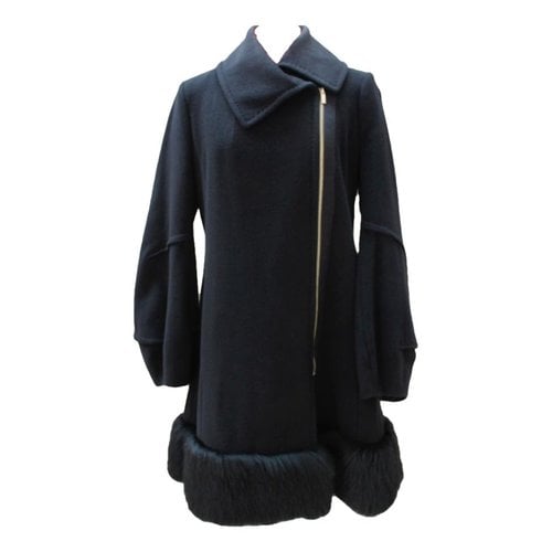 Pre-owned Bcbg Max Azria Wool Coat In Black