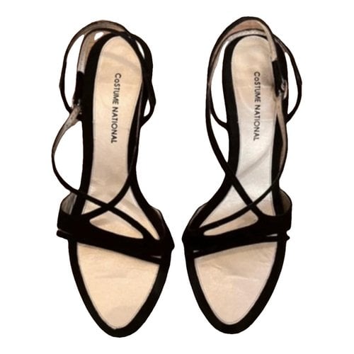 Pre-owned Costume National Leather Sandals In Black