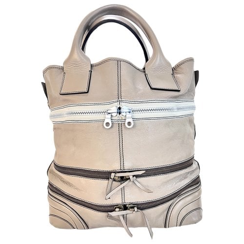Pre-owned Chloé Gala Leather Tote In Grey