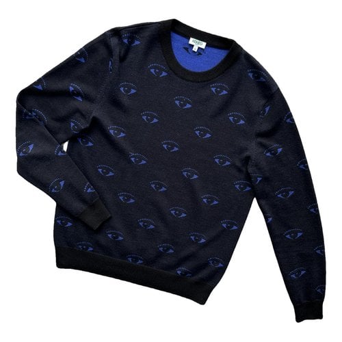Pre-owned Kenzo Cashmere Sweatshirt In Navy