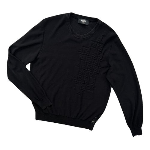 Pre-owned Fendi Cashmere Sweatshirt In Black