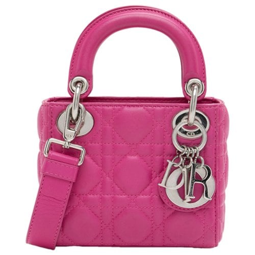 Pre-owned Dior Leather Tote In Pink