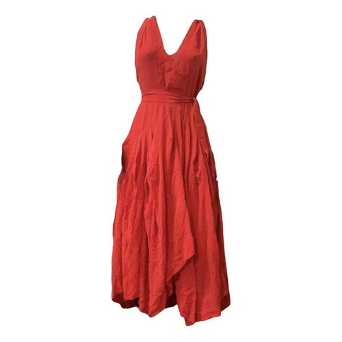 Pre-owned Vivienne Westwood Red Label Silk Maxi Dress In Red