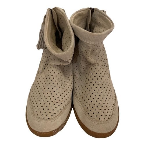 Pre-owned Isabel Marant Leather Mocassin Boots In Grey