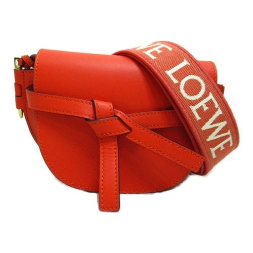Pre-owned Loewe Gate Leather Handbag In Orange