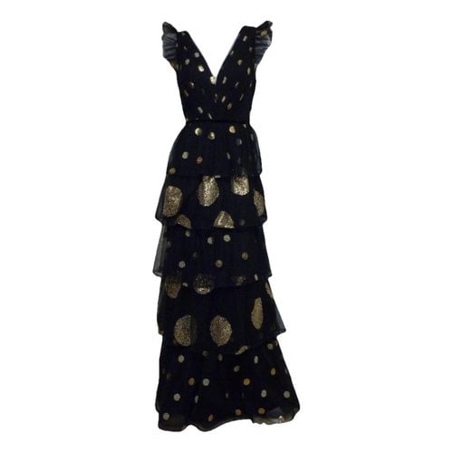 Pre-owned Marchesa Notte Maxi Dress In Black