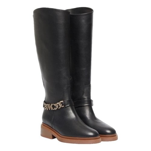 Pre-owned Marc Cain Leather Boots In Black