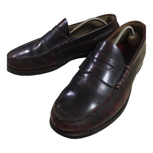 Pre-owned Johnston & Murphy Leather Lace Ups In Burgundy