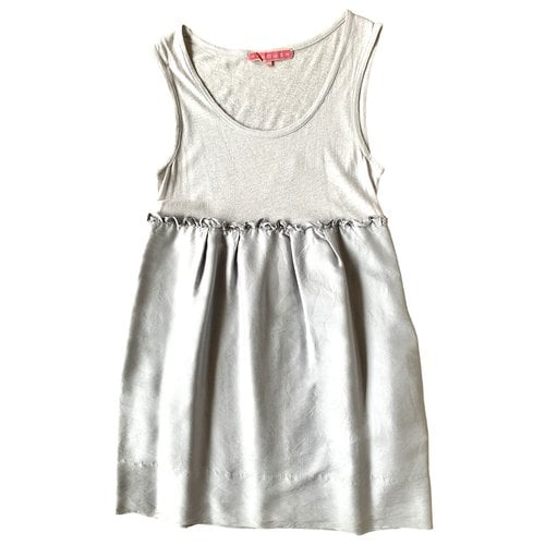 Pre-owned Manoush Silk Mid-length Dress In Grey