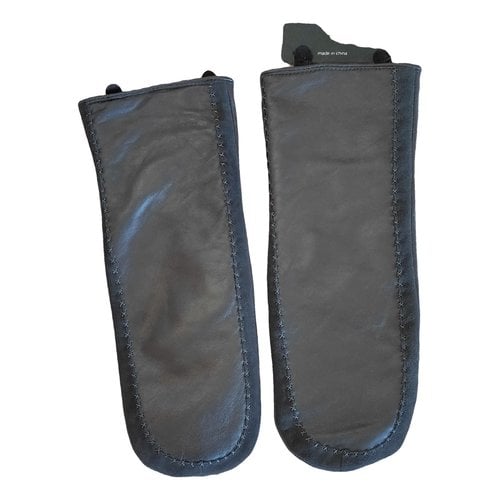 Pre-owned Emu Australia Leather Mittens In Brown