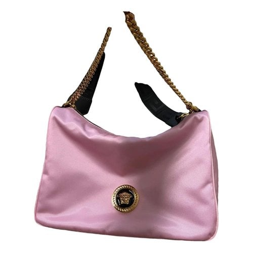 Pre-owned Versace Cloth Handbag In Pink
