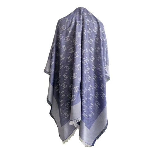 Pre-owned Chanel Silk Stole In Blue
