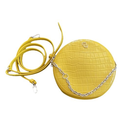 Pre-owned Maje Leather Handbag In Yellow