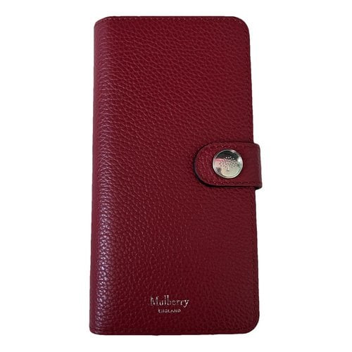 Pre-owned Mulberry Leather Card Wallet In Red
