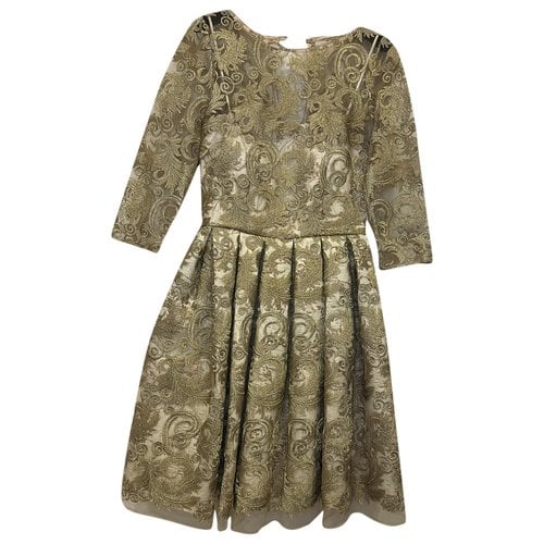 Pre-owned Matilde Cano Mini Dress In Gold