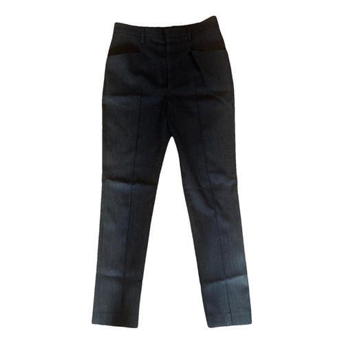Pre-owned Isabel Marant Wool Straight Pants In Grey