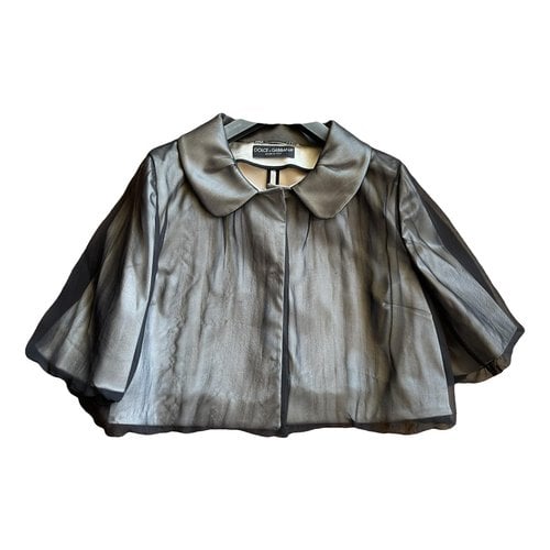 Pre-owned Dolce & Gabbana Silk Short Vest In Black