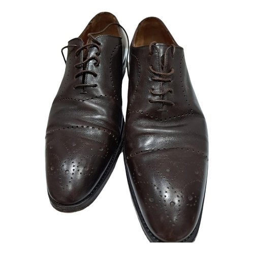 Pre-owned Kiton Leather Lace Ups In Brown