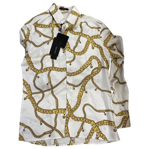 Pre-owned Versace Silk Shirt In White