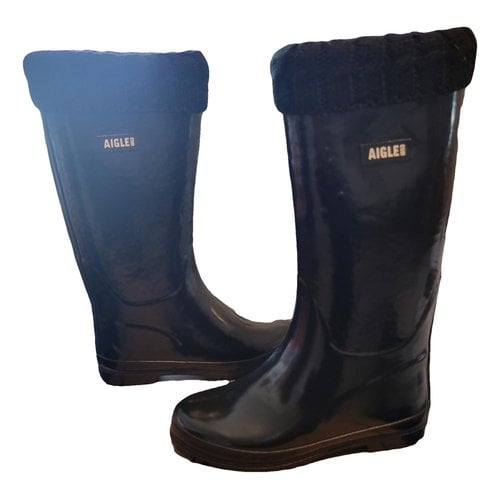 Pre-owned Aigle Snow Boots In Black