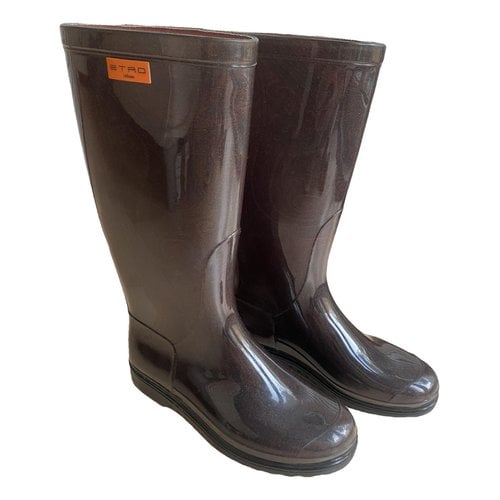 Pre-owned Etro Wellington Boots In Brown