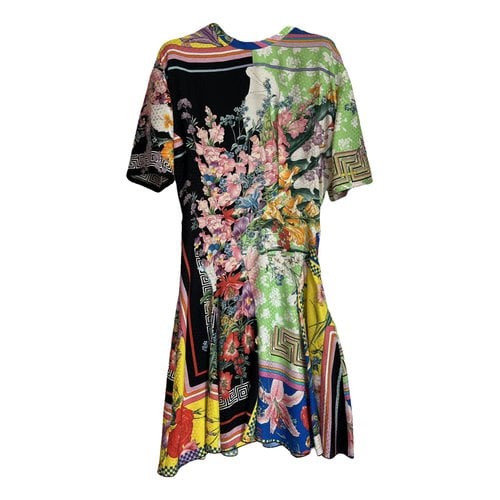 Pre-owned Versace Silk Mini Dress In Multicolour
