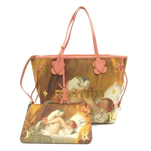 Pre-owned Louis Vuitton Neverfull Leather Tote In Pink