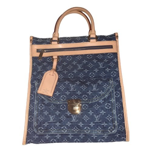 Pre-owned Louis Vuitton Plat Handbag In Blue