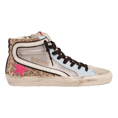 Pre-owned Golden Goose Slide Leather Trainers In Multicolour
