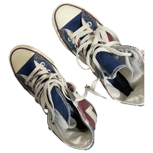 Pre-owned Converse Cloth Trainers In Blue