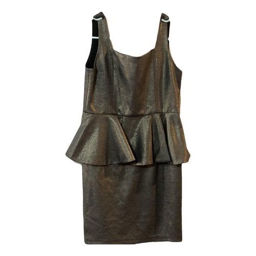 Pre-owned Alice And Olivia Glitter Mid-length Dress In Metallic