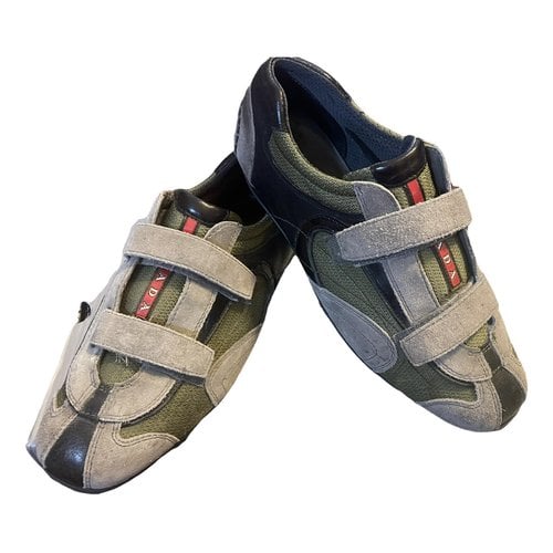 Pre-owned Prada Low Trainers In Green