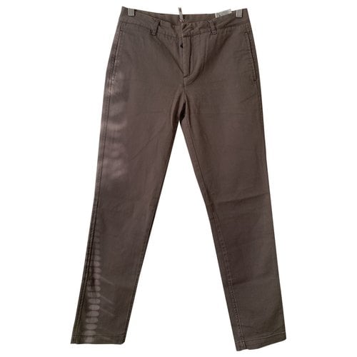 Pre-owned Moncler Straight Pants In Brown