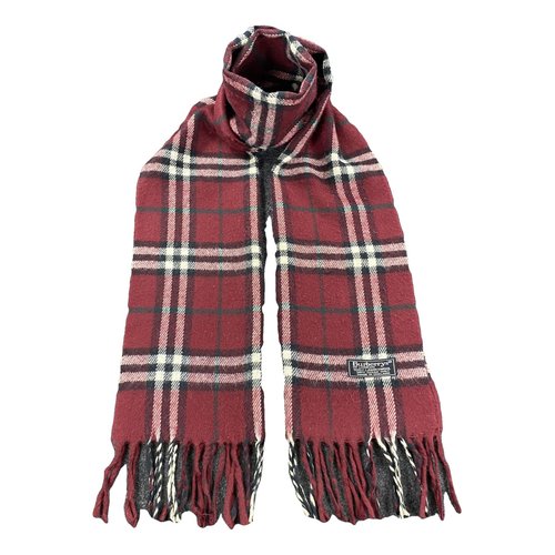 Pre-owned Burberry Wool Scarf & Pocket Square In Red